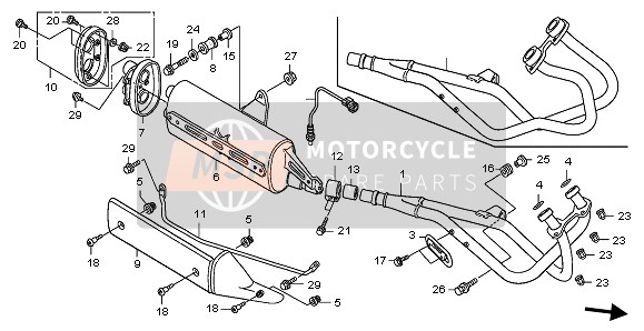 18318MCT020, Schutz, Auspufftopf, Honda, 1